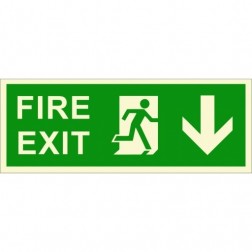 Infernocart Fire Exit Down Wards Sign Board Set of 5