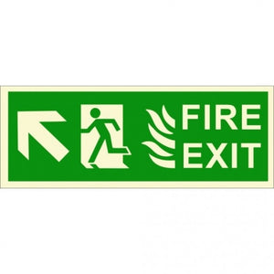 Infernocart Fire Exit Upper Left Side Sign Board - Set of 5