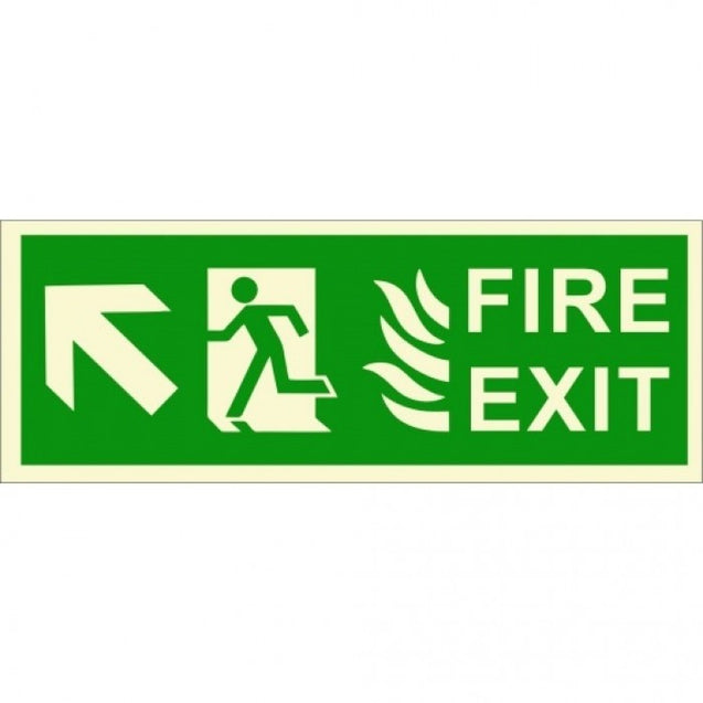 Infernocart Fire Exit Upper Left Side Sign Board - Set of 5