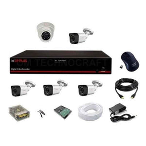 CP Plus 2.4MP 5 Pcs Bullet & Dome White & Black Camera with 8 Channel DVR & HDD Kit, CP_013