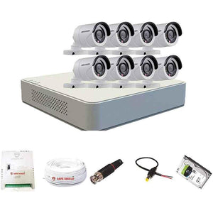 Hikvision 8 Channel DVR & 8 Bullet CCTV Camera with Speedlink Cable & Power Supply Surveillance kit