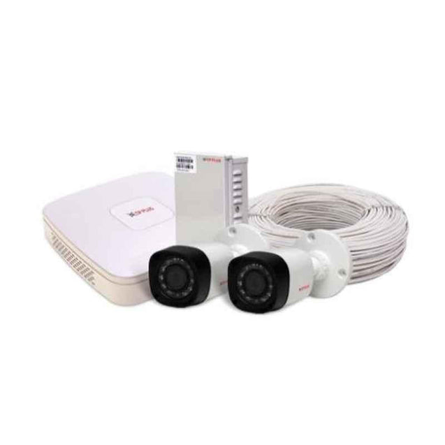 CP Plus 2MP 2 Bullet White & Black HD Camera with 4 Channel HD Digital Video Recorder Kit