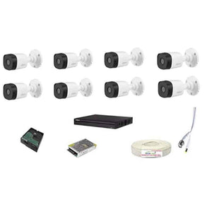 Dahua 8 Pcs 2MP FHD Bullet Camera, 8 Channel DVR, 8 Channel Power Supply, CCTV Wire Roll, 16 Pcs BNC Connectors, 8 Pcs DC Connectors & 1TB Hard Disc Kit