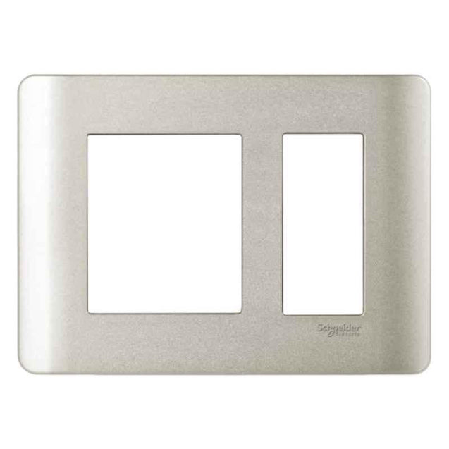 Schneider Electric Zencelo 3 Module Satin Silver Grid & Cover Frame, IN8403C(SA) (Pack of 10)