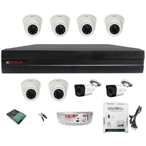 CP Plus Full Hd 4MP Cameras 8 Channel Hd Dvr Combo Kit with 2 Bullet & 6 Dome Camera