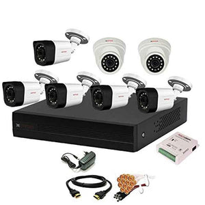 CP Plus 2.4MP White & Black 2 Pcs Indoor & 5 Pcs Outdoor Camera with 8 Channel DVR Kit, 8CHDVR-5B-2D-44
