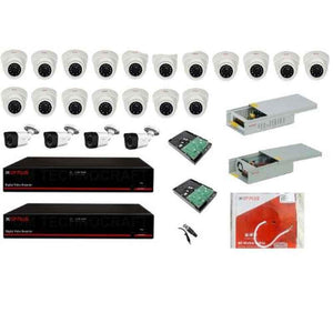 CP Plus 2.4MP White & Black 18 Pcs Dome & 4 Pcs Bullet Camera with 16 & 8 Channel DVR Kit