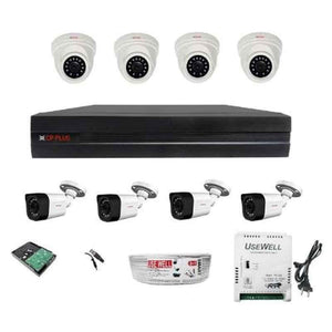 CP Plus Full Hd 4MP Cameras 8 Channel Hd Dvr Combo Kit with 4 Bullet & 4 Dome Camera