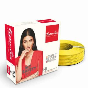 Fybros 1.5 Sqmm 180m Yellow Single Core FR PVC Insulated Multistrands Industrial Cable, FWC1017