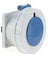 Neptune 63A 3 Pin IP67 Industrial Panel Mounting Straight Socket Outlet, 1396