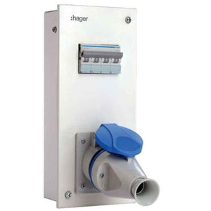 Hager Novello+ 32A 3 Pins 4 Modules Plastic Plug & Socket Enclosure Box, VYB432C