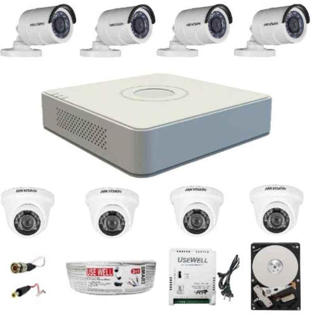 Hikvision 2MP 8 Channel Full Hd Camera Combo Kit & Hd Dvr