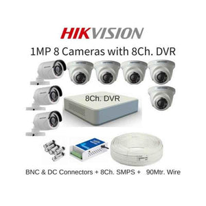 Hikvision 8 Cameras 1MP with 8 Channel DVR Combo Kit