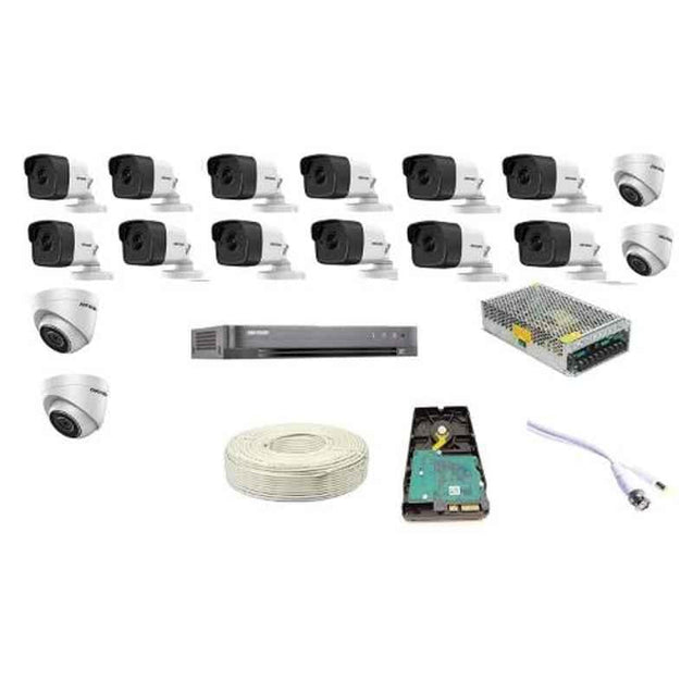 Hikvision 5MP 4 Pcs Dome & 12 Pcs Bullet Camera with 16 Channel DVR Kit