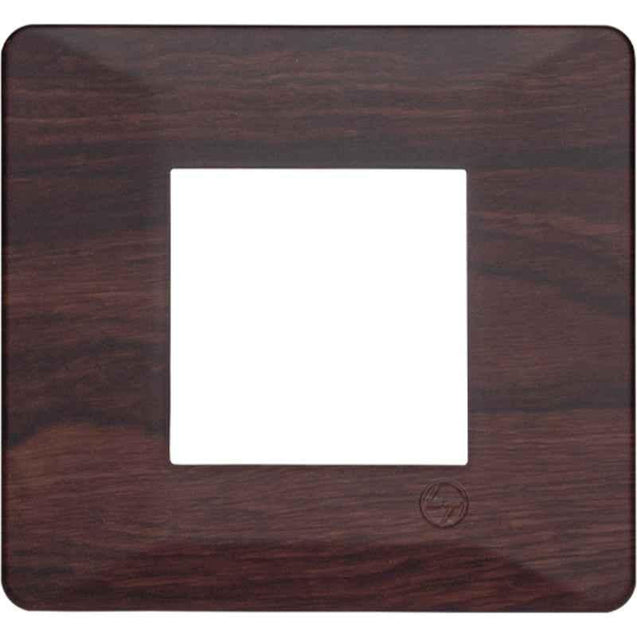 L&T Entice 2 Module Dark Chocolate Wood Plate, CB91102FL12 (Pack of 15)