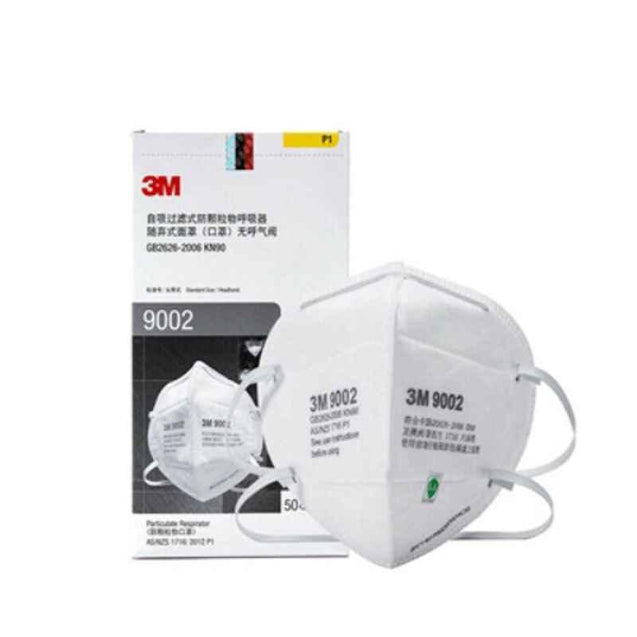 3M KN90 White Respirator Headband Face Mask, 9002 (Pack of 50)