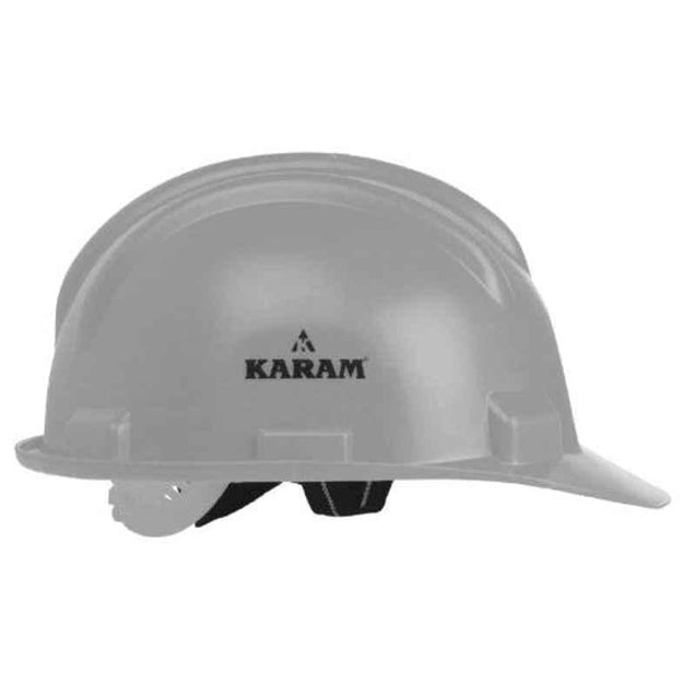 Karam Grey Plastic Cradle Nape Type Safety Helmet, PN-501 , Pack of 10
