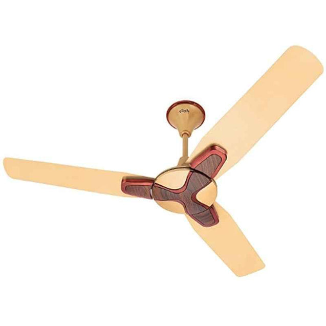 Rally Royal DLX 65W Satin Gold 3 Blade Ceiling Fan, Sweep: 1200 mm