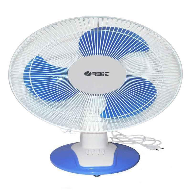 Orbit Flash 400mm White & Blue 3 Blade Table Fan