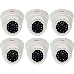 CP Plus 2.4MP White Plastic 1080P Full HD Dome Camera with Usewell Accessories, CP-VAC-D24L2-V3 (Pack of 6)