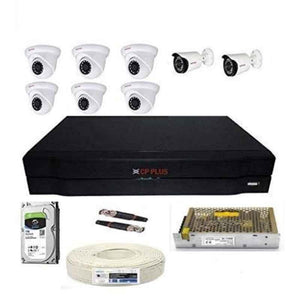CP Plus Full Hd 2.4MP 8 Channel Cameras Combo Kit & Hd Dvr with 2 Bullet & 6 Dome Camera