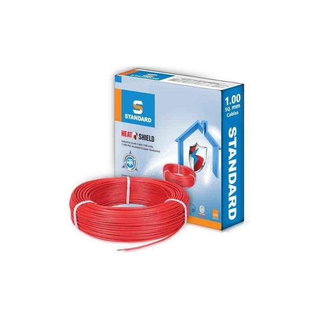 Standard 4 Sqmm 180m Red PVC FR Industrial Cables by Havells, WSFFDNRA14X0