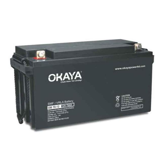Okaya 12V 75Ah Rechargeable SMF or VRLA Battery, OB-75-12