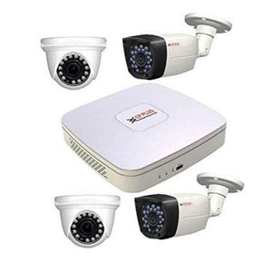 CP Plus White 2 Pcs Dome, 2 Pcs Bullet Camera & 4 Channel DVR Kit without Accessories, CP-4ChD-2IRD&2L2D