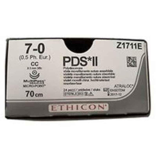 Ethicon Z1711E 24 Pcs 7-0 Violet PDS II Polydioxanone Suture Box, Size: 70