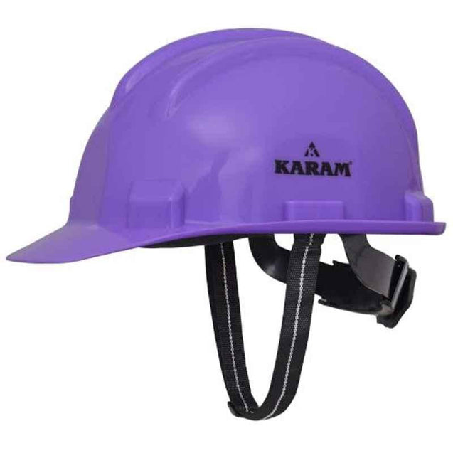 Karam Violet Plastic Cradle Without Ratchet Safety Helmet, PN501 , Pack of 10