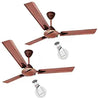 Longway Creta 50W Rusty Brown 3 Blade Remote Controlled Ceiling Fan, Sweep: 1200 mm (Pack of 2)