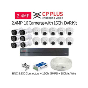 CP Plus 16 Cameras 2.4MP with 16 Channel DVR Combo Kit