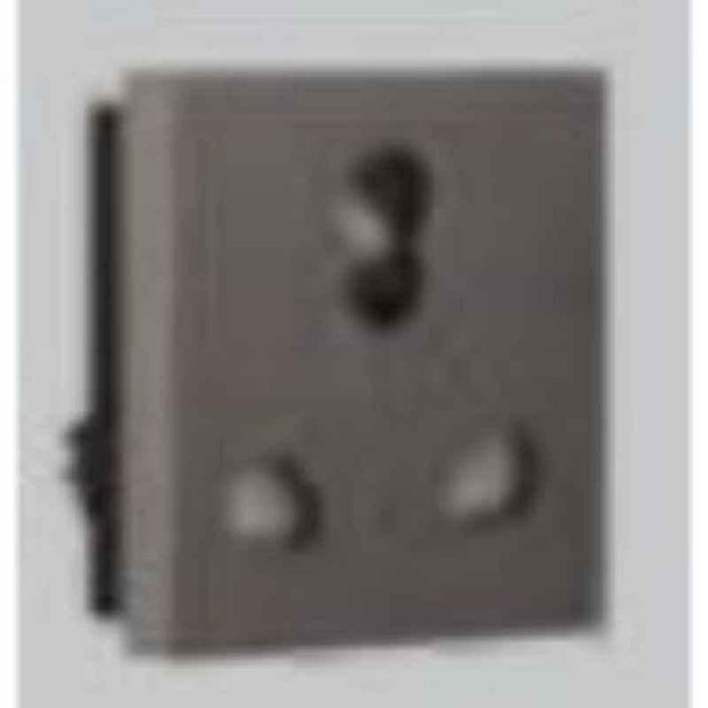 Crabtree Athena 6A 5 Pin Elephant Grey Shuttered Socket, ACNKPXG065 (Pack of 10)