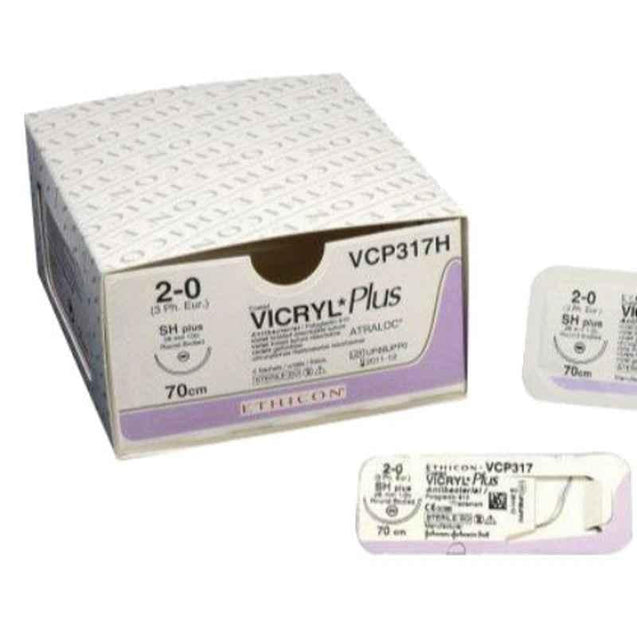Ethicon VP2404 12 Pcs 2-0 Dyed Vicryl Plus Polyglactin 910 Suture Box, Size: 90 cm