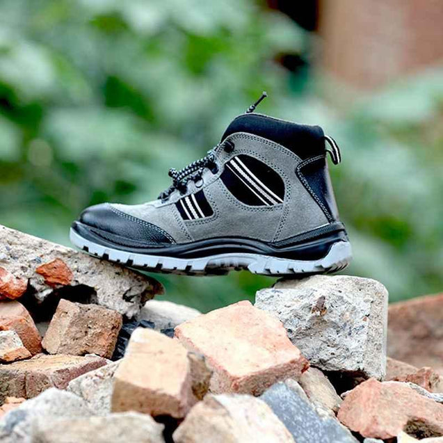 Allen Cooper AC 1157 Antistatic Steel Toe Grey & Black Safety Shoes